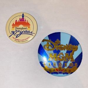 Lot of 2 Vintage 80’s Disney Pinback Pin Buttons